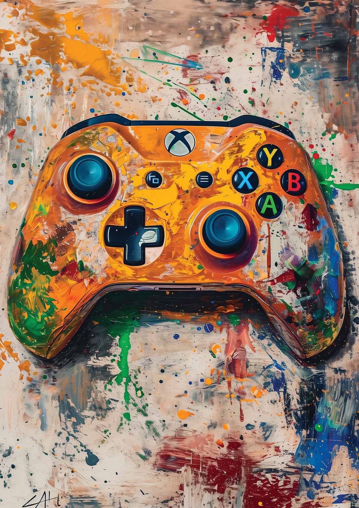 Xbox Controller metal poster artwork