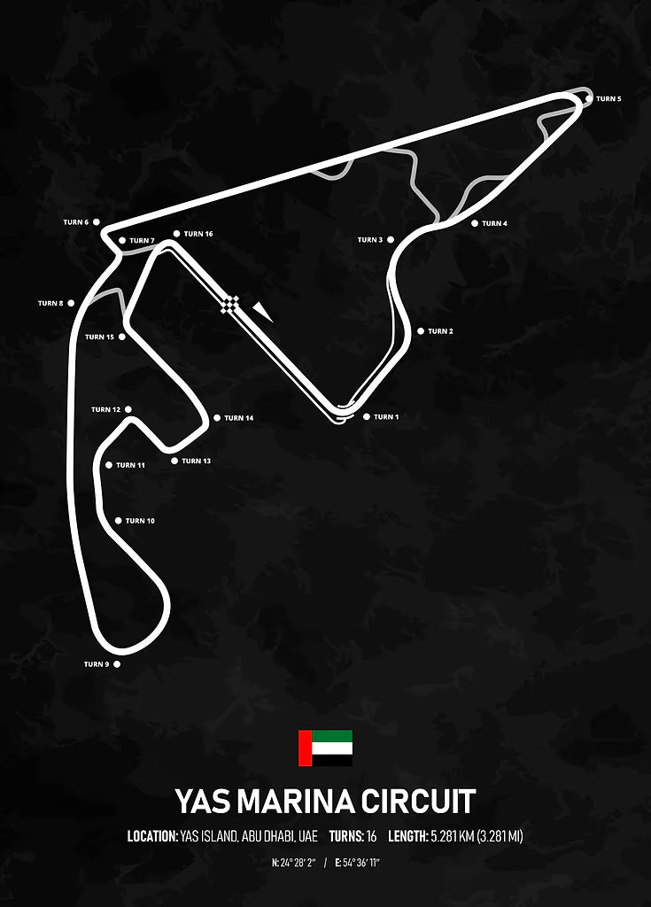 F1 Yas Marina Circuit metal poster artwork