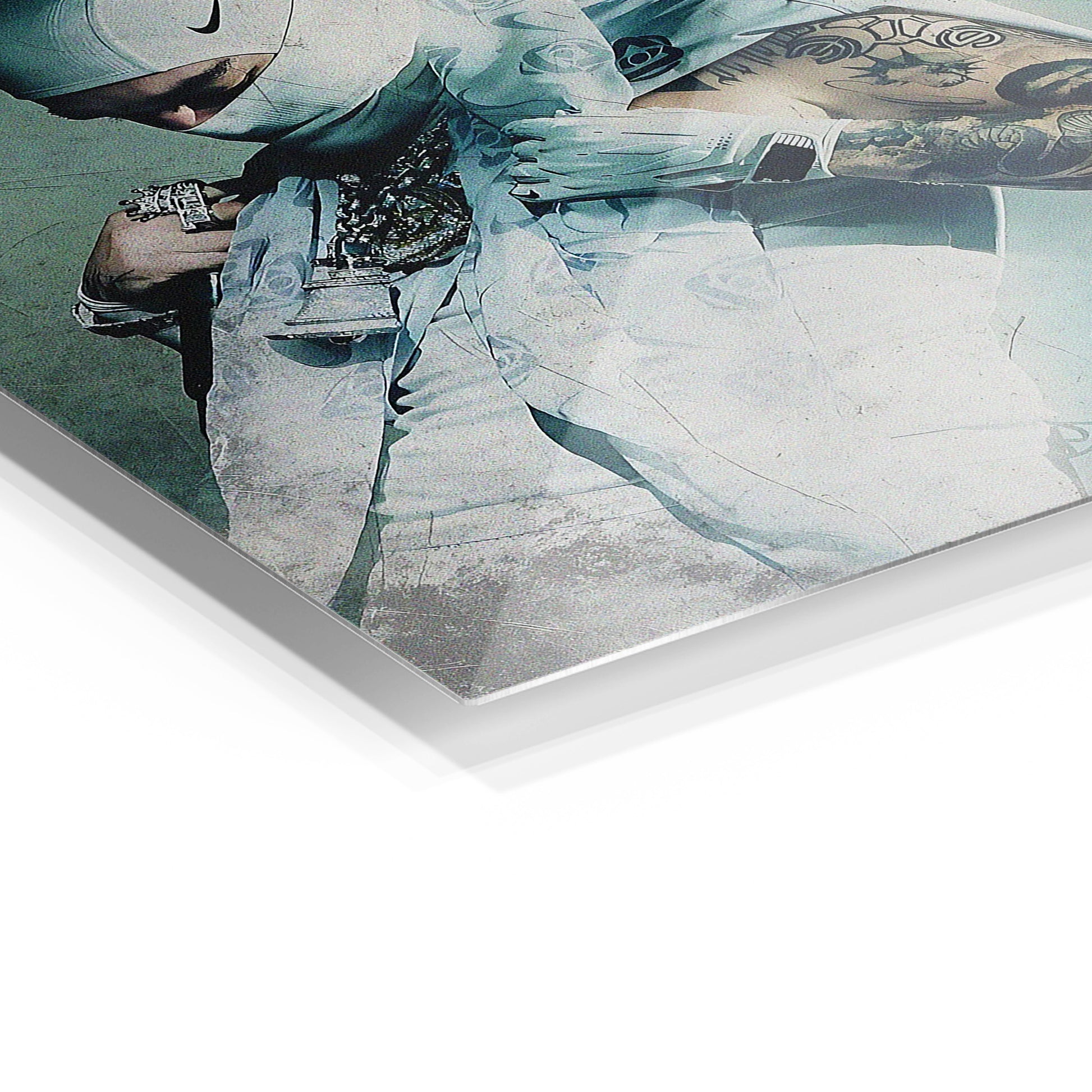 Yeat metal wall art in a modern interior