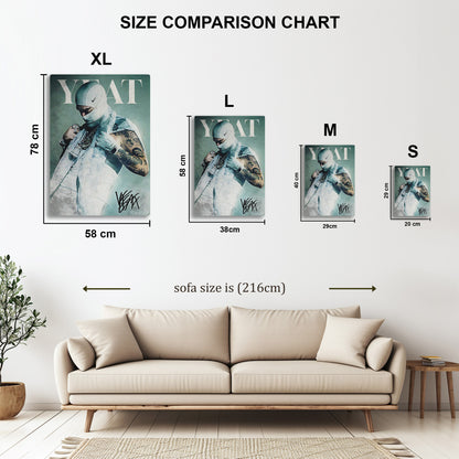 Yeat metal wall art in styled room setting