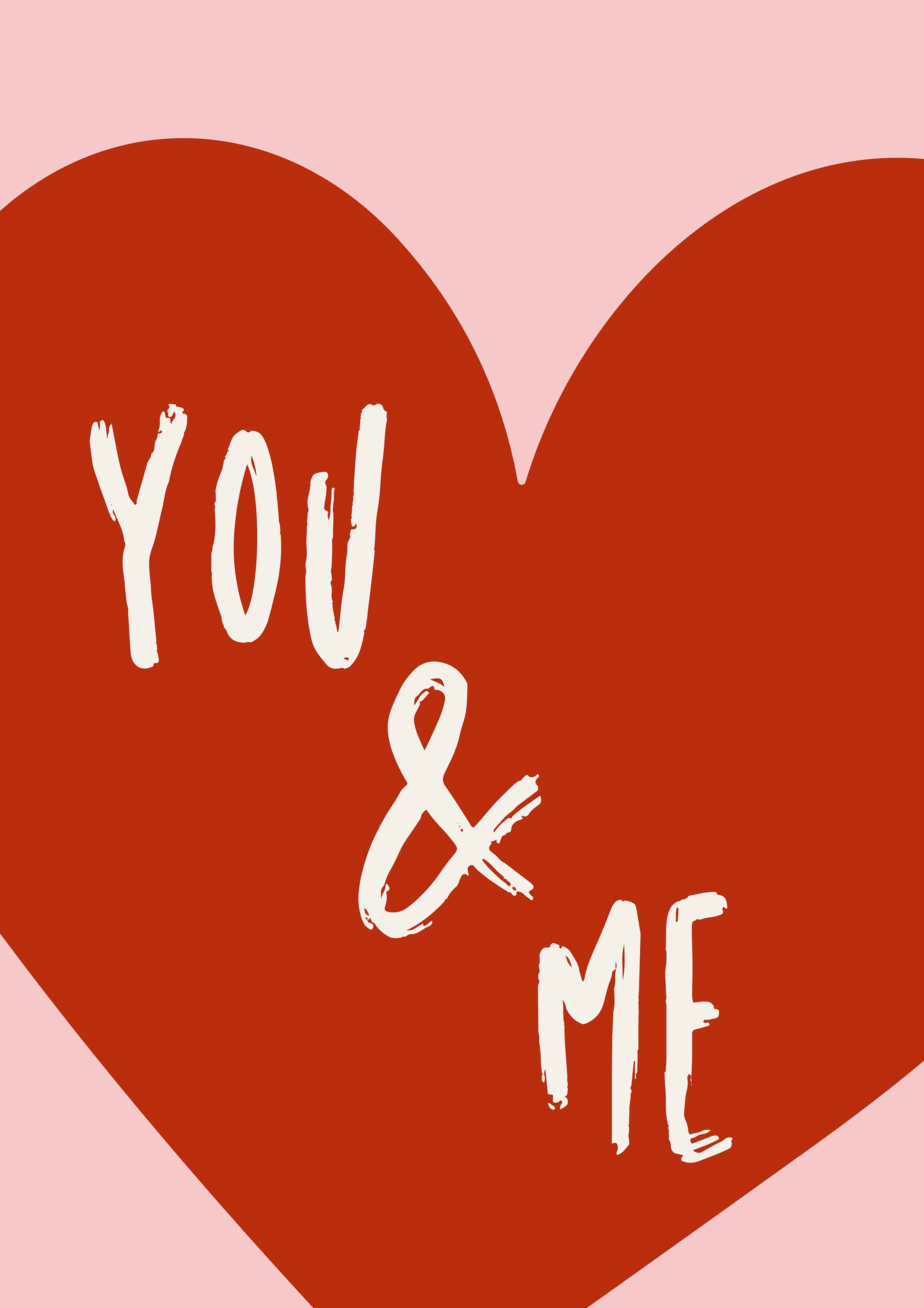 You & Me Big Red Heart metal poster artwork