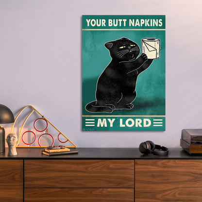 Your Butt Napkins My Lord metal poster size comparison