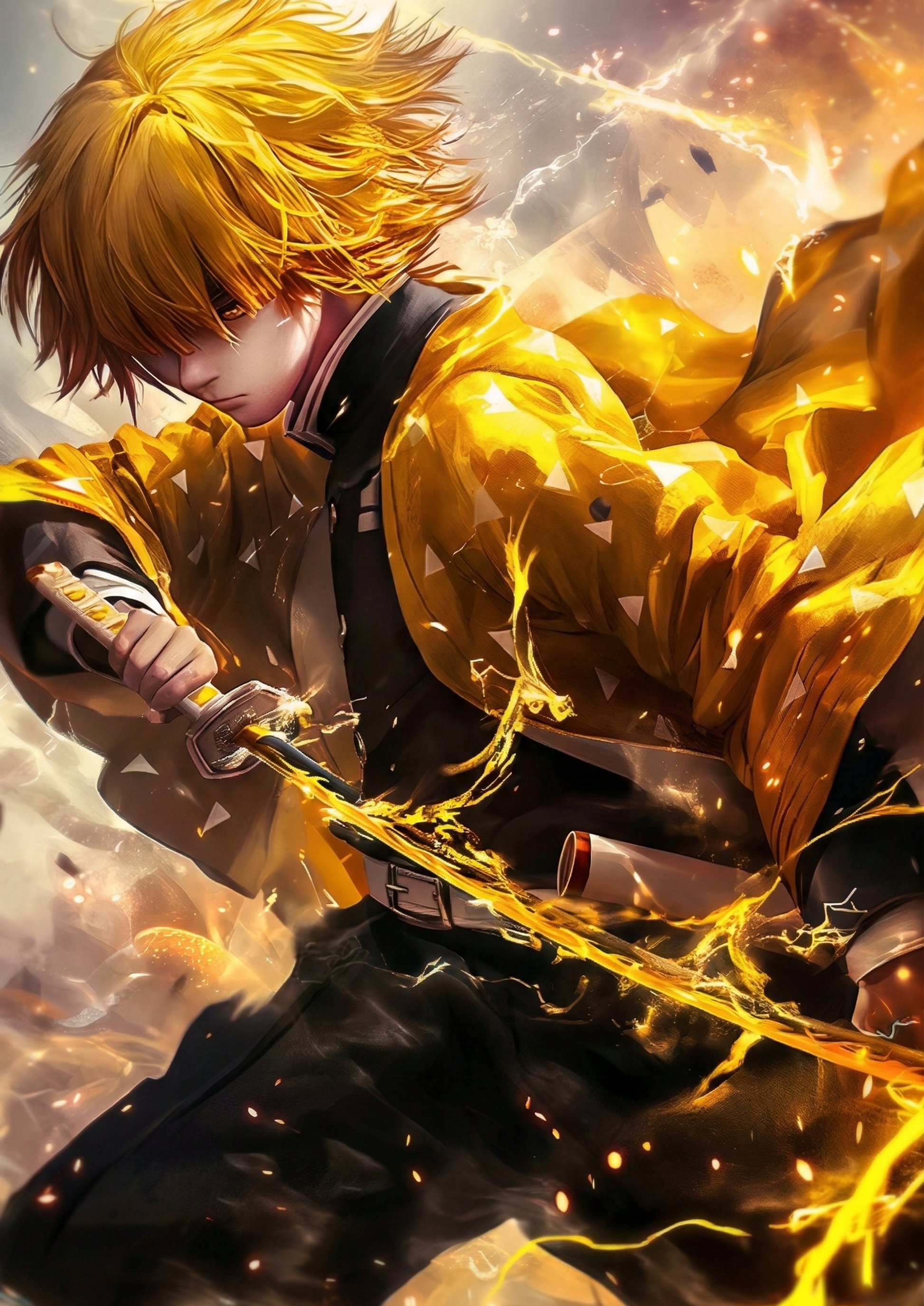Zenitsu Agatsuma | Demon Slayer metal poster artwork