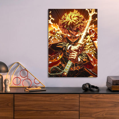 Zenitsu Agatsuma metal poster
