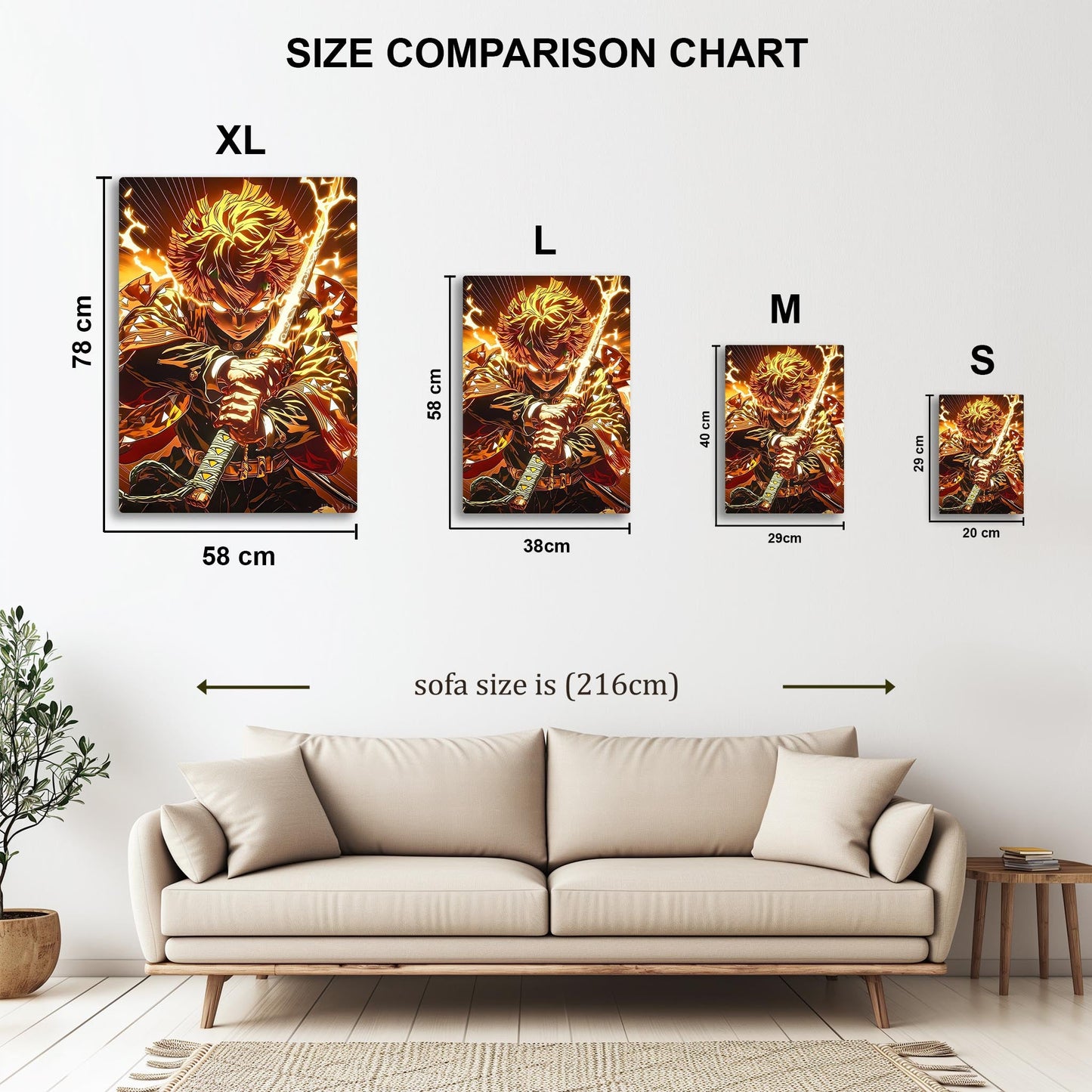 Zenitsu Agatsuma metal poster