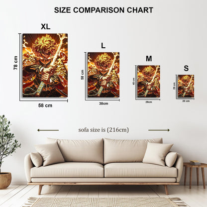 Zenitsu Agatsuma metal poster