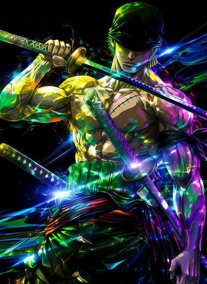 Roronoa Zoro Colorful metal wall art