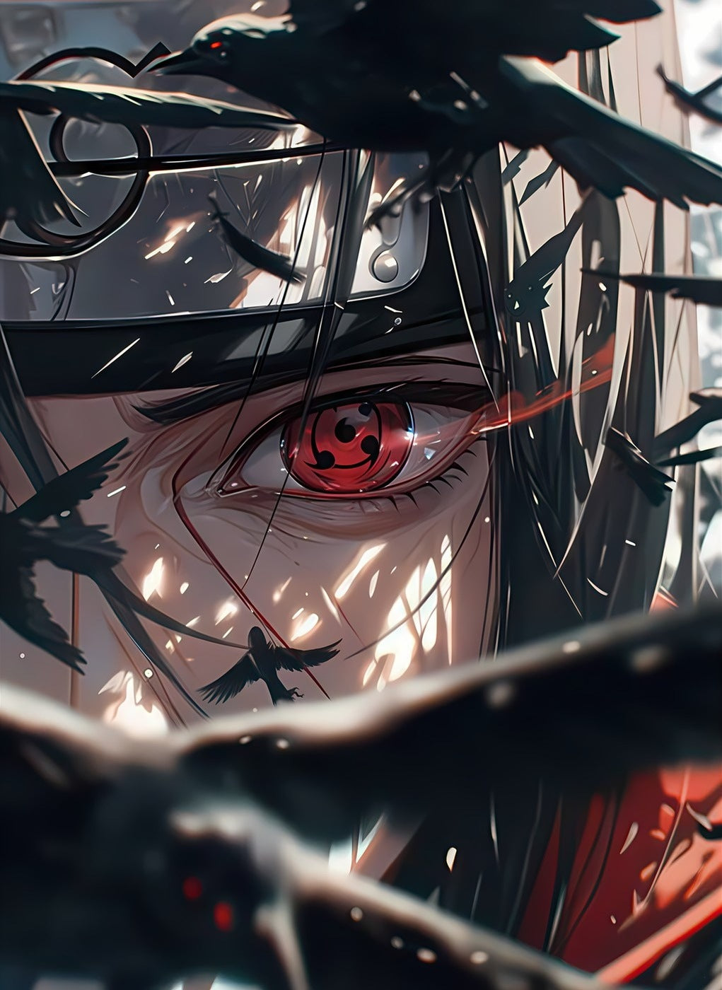 Sharingan Itachi metal wall art