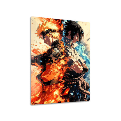 Naruto and Sasuke metal poster