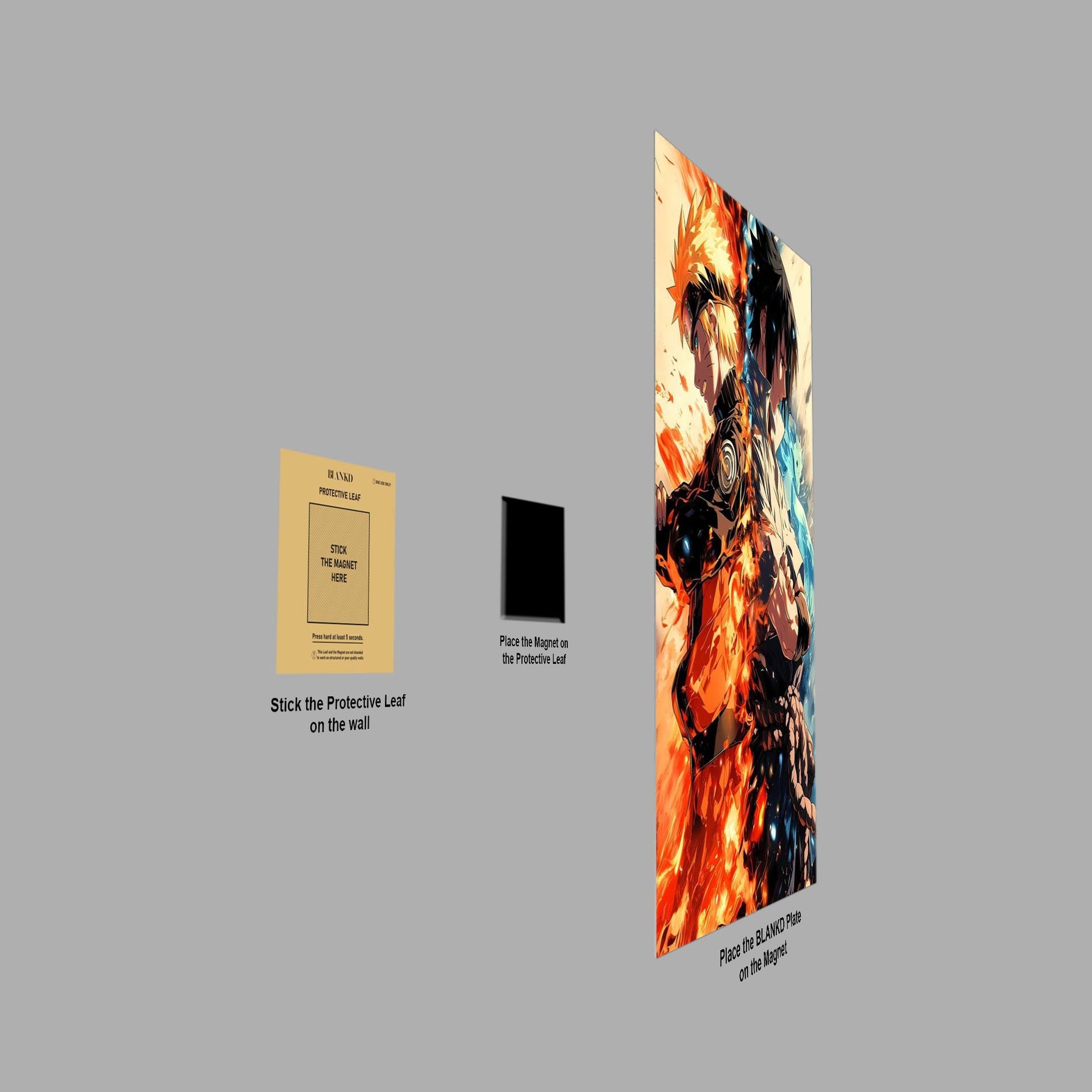 Naruto and Sasuke metal poster