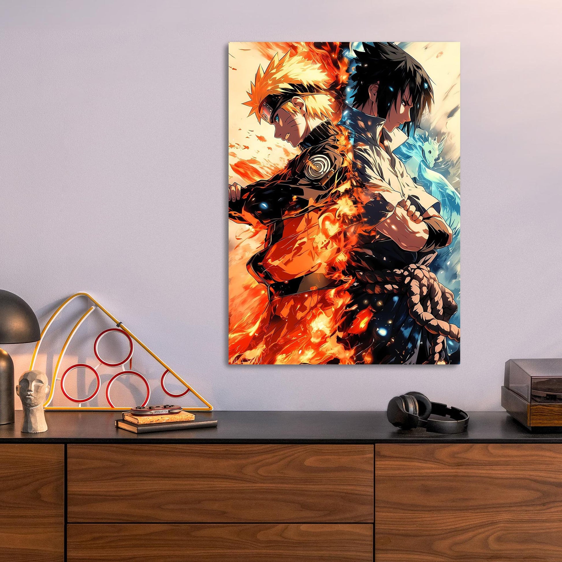Naruto and Sasuke metal poster