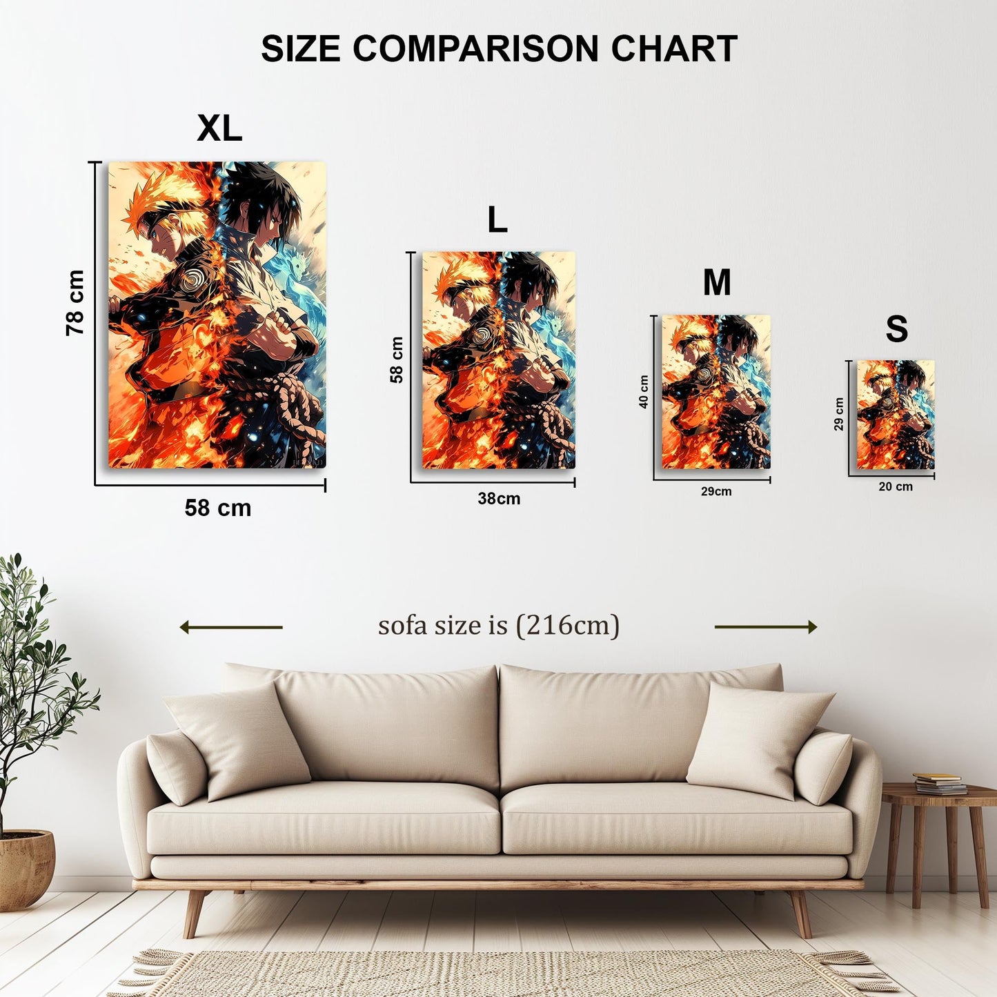 Naruto and Sasuke metal poster
