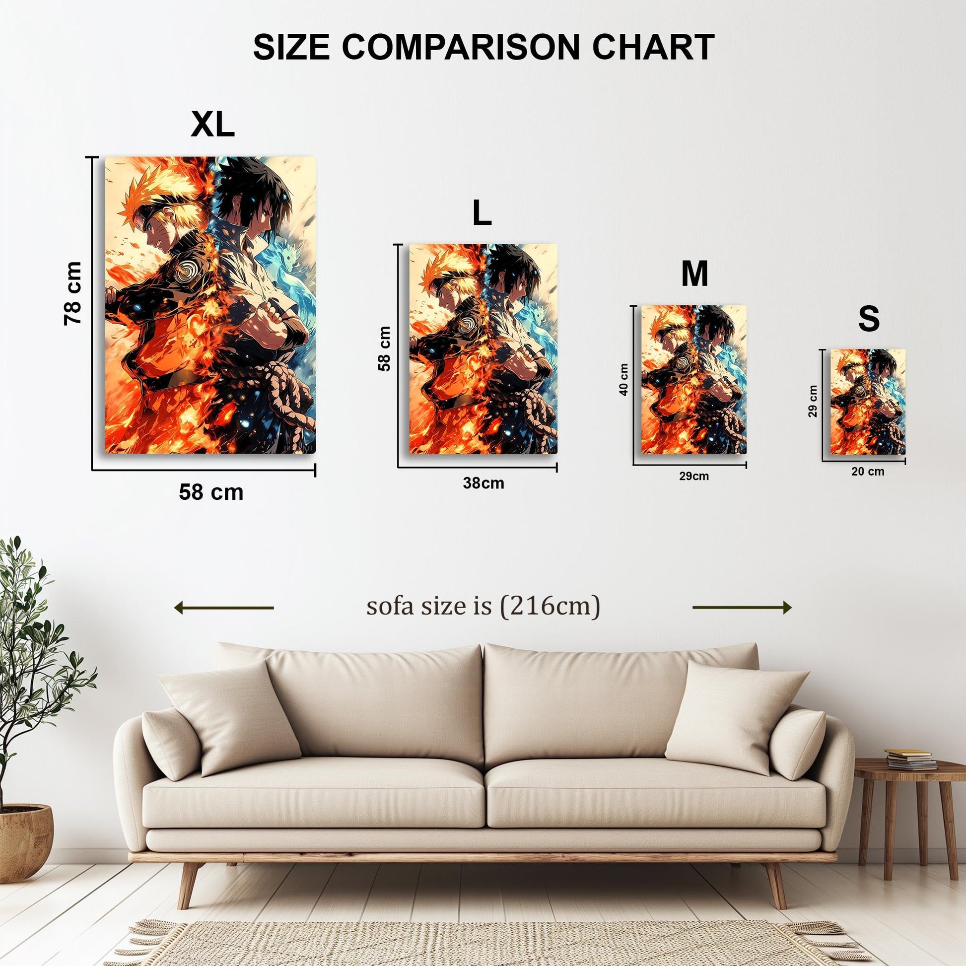 Naruto and Sasuke metal poster