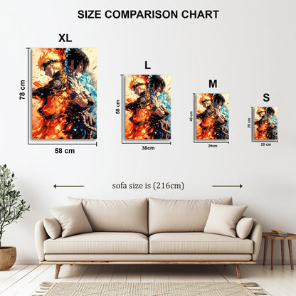 Naruto and Sasuke metal poster
