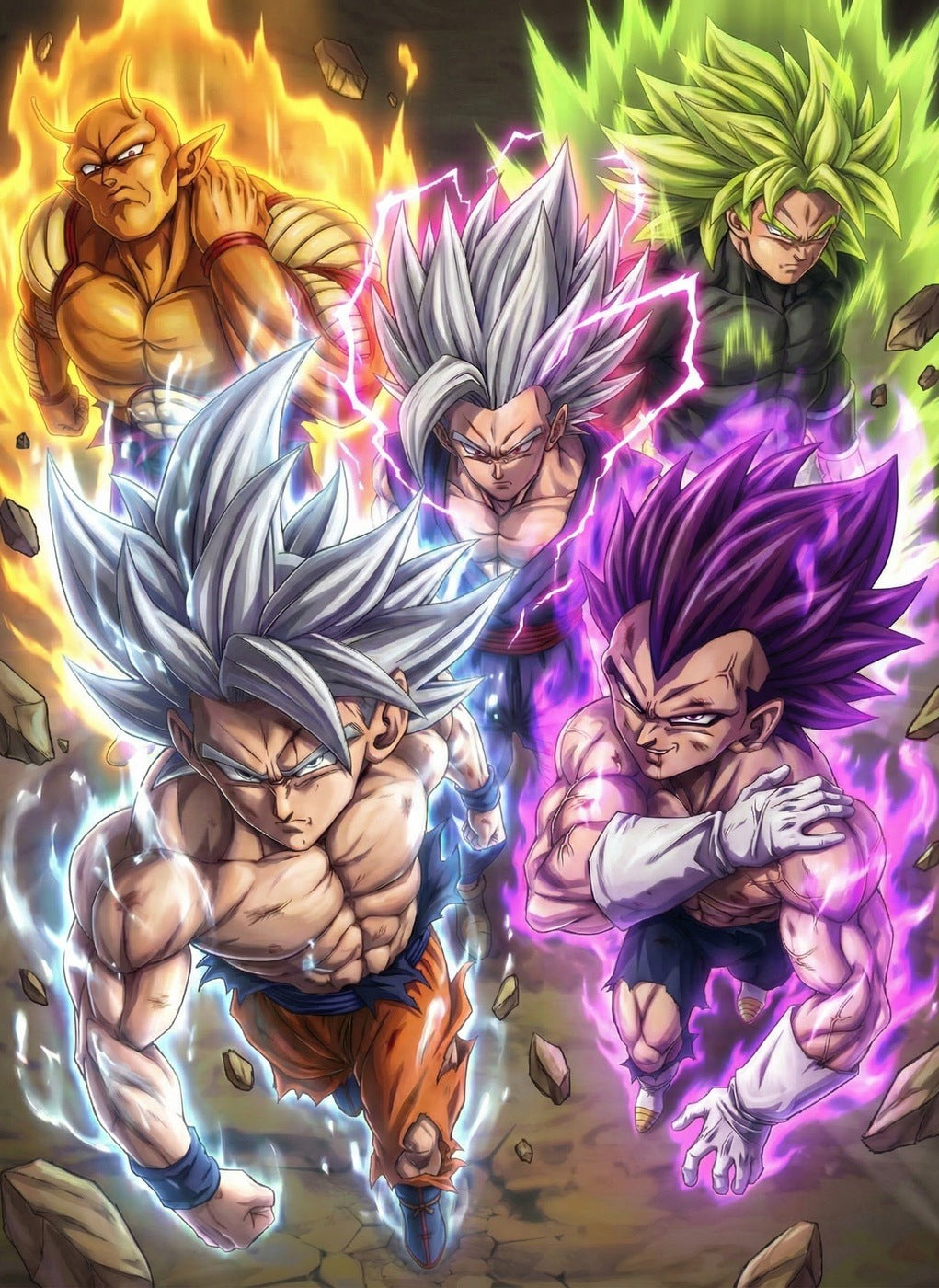 Goku and Vegeta metal wall art