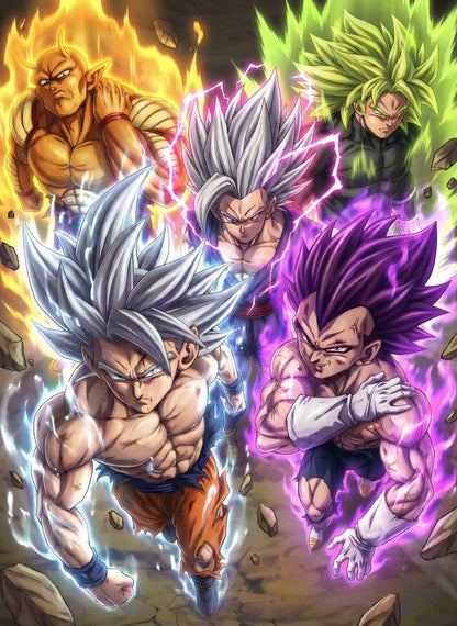 Goku and Vegeta metal wall art
