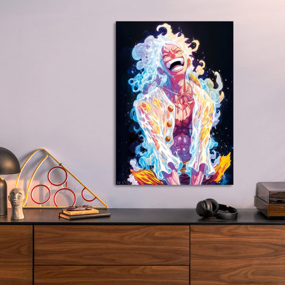 Luffy Laughing metal poster