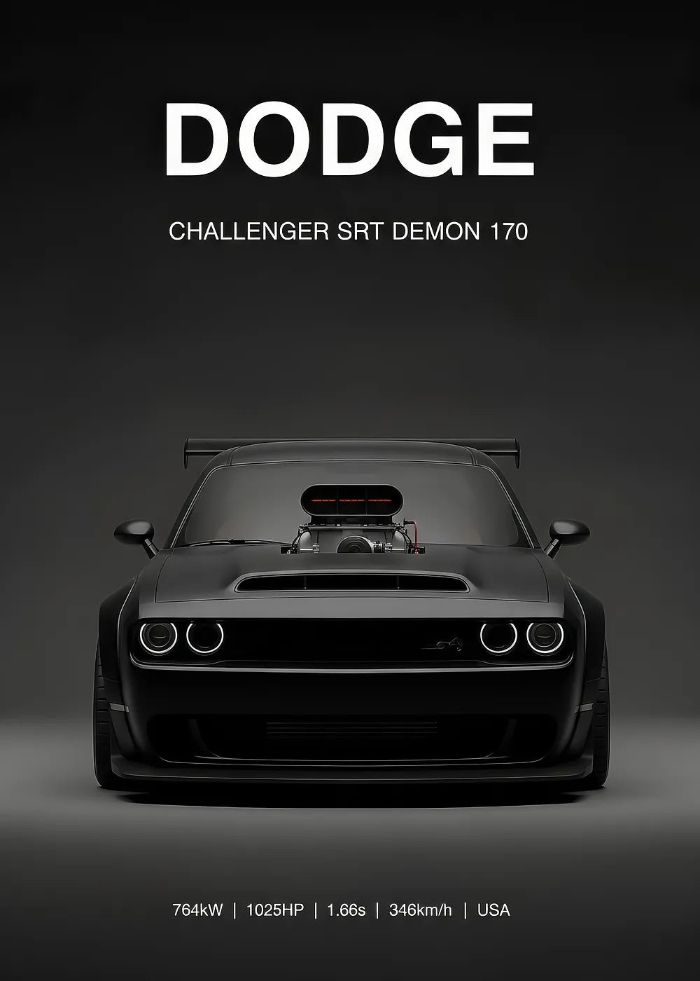 Dodge Challenger Demon 170 metal poster artwork