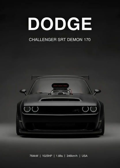 Dodge Challenger Demon 170 metal poster artwork