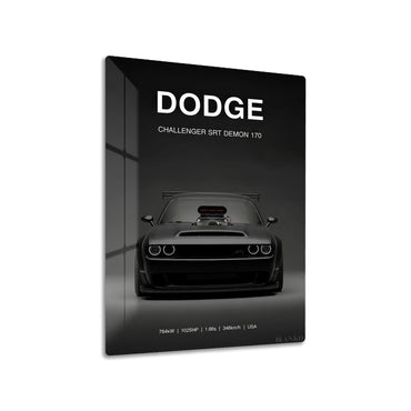 Dodge Challenger Demon 170 metal poster on living room wall