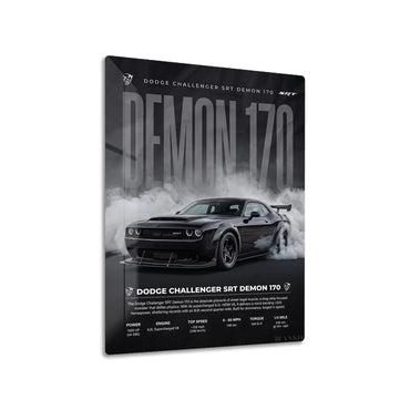 Dodge Challenger Demon 170 II metal poster on living room wall