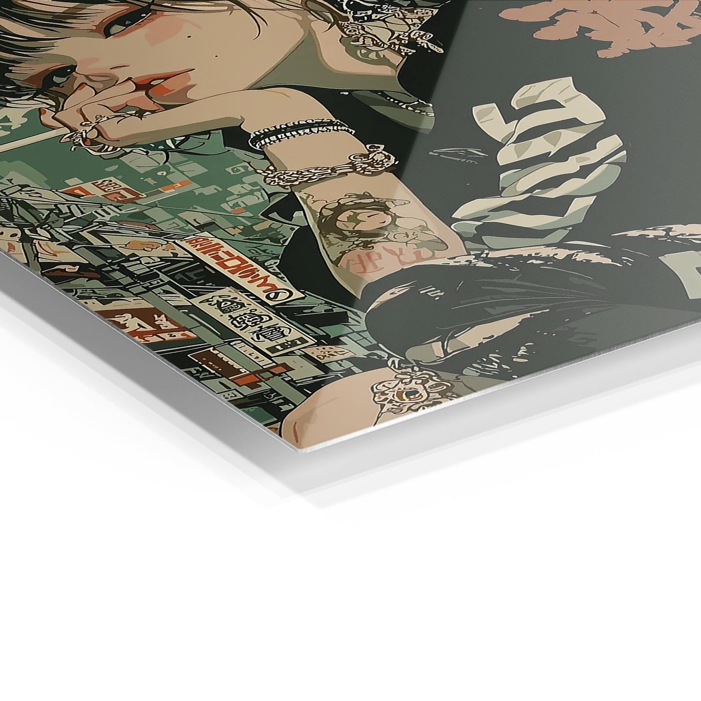 Anime Girl Urban metal poster