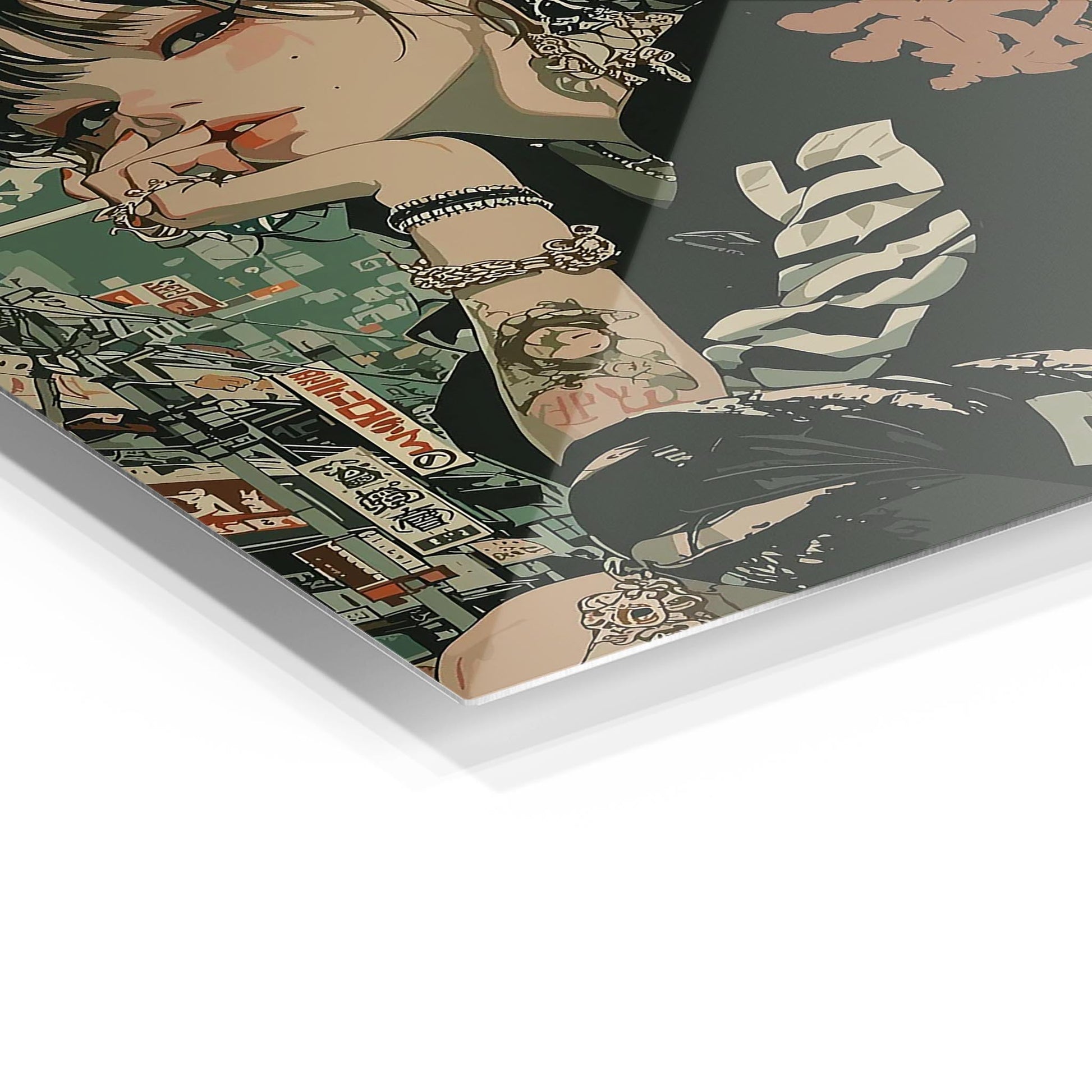 Anime Girl Urban metal poster