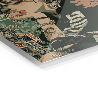 Anime Girl Urban metal poster