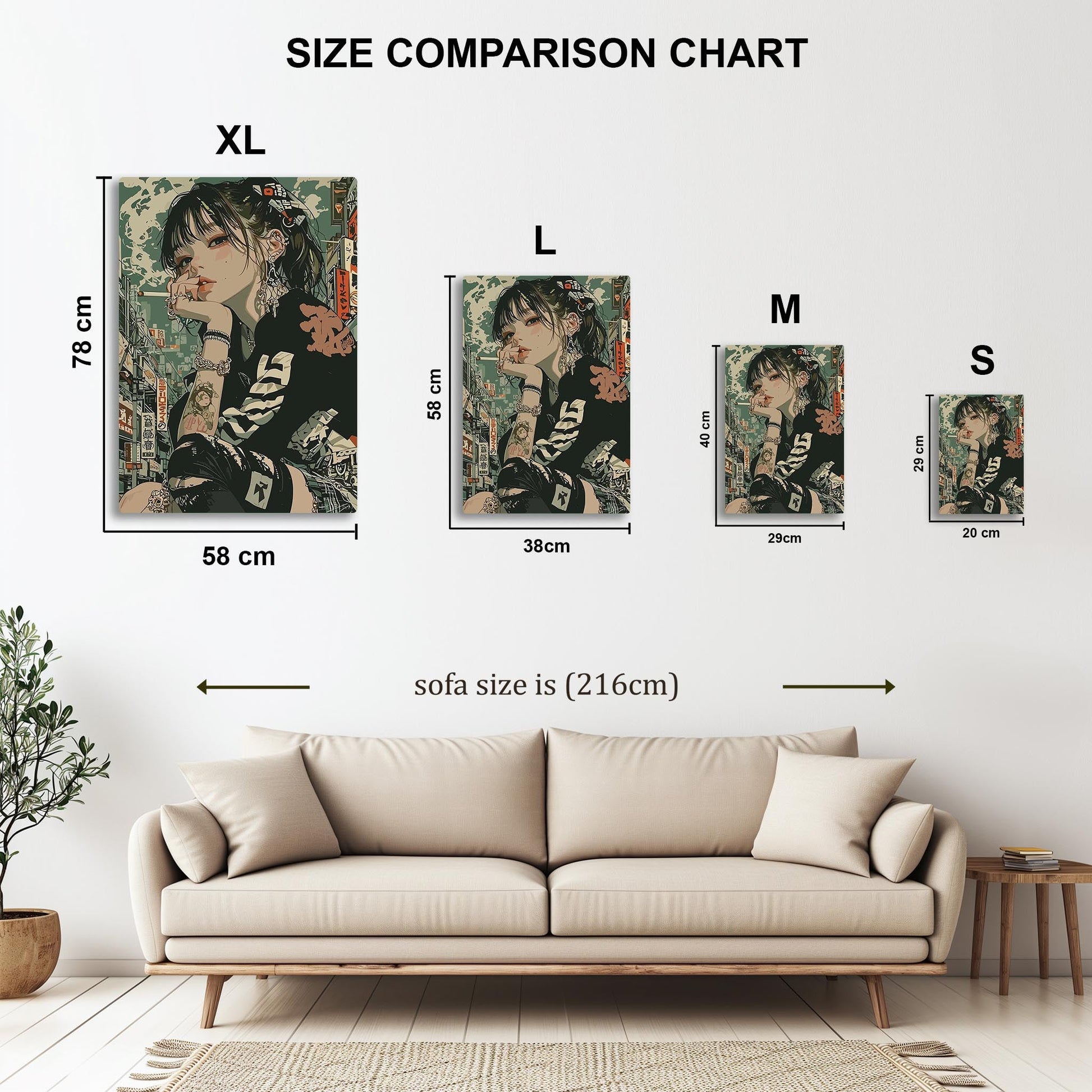 Anime Girl Urban metal poster
