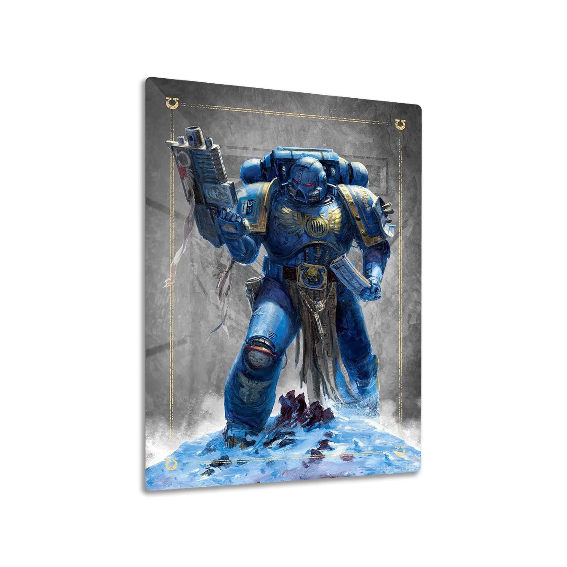 Ultramarine Battle Brother metal poster