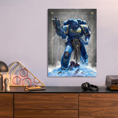 Ultramarine Battle Brother metal poster