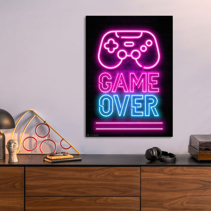 Game Over metal poster size comparison