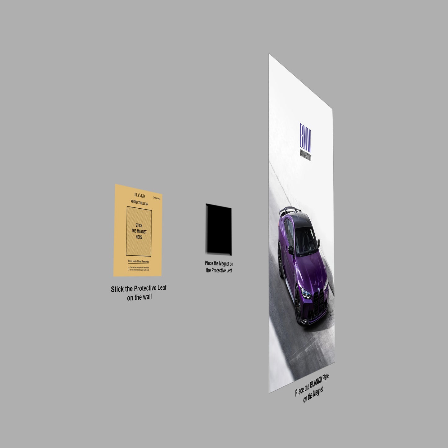 BMW M4 Competition Purple poster close-up detail