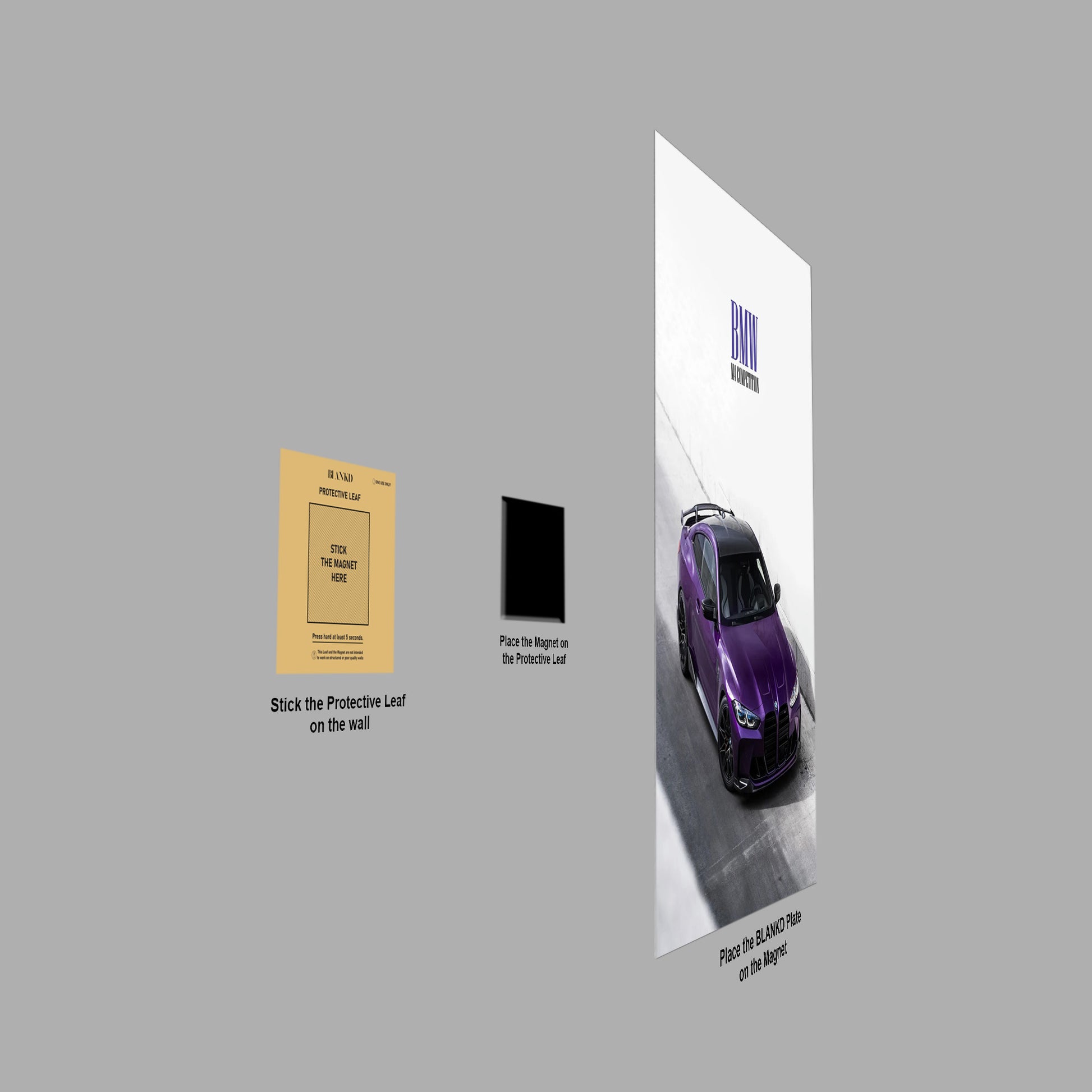 BMW M4 Competition Purple poster close-up detail