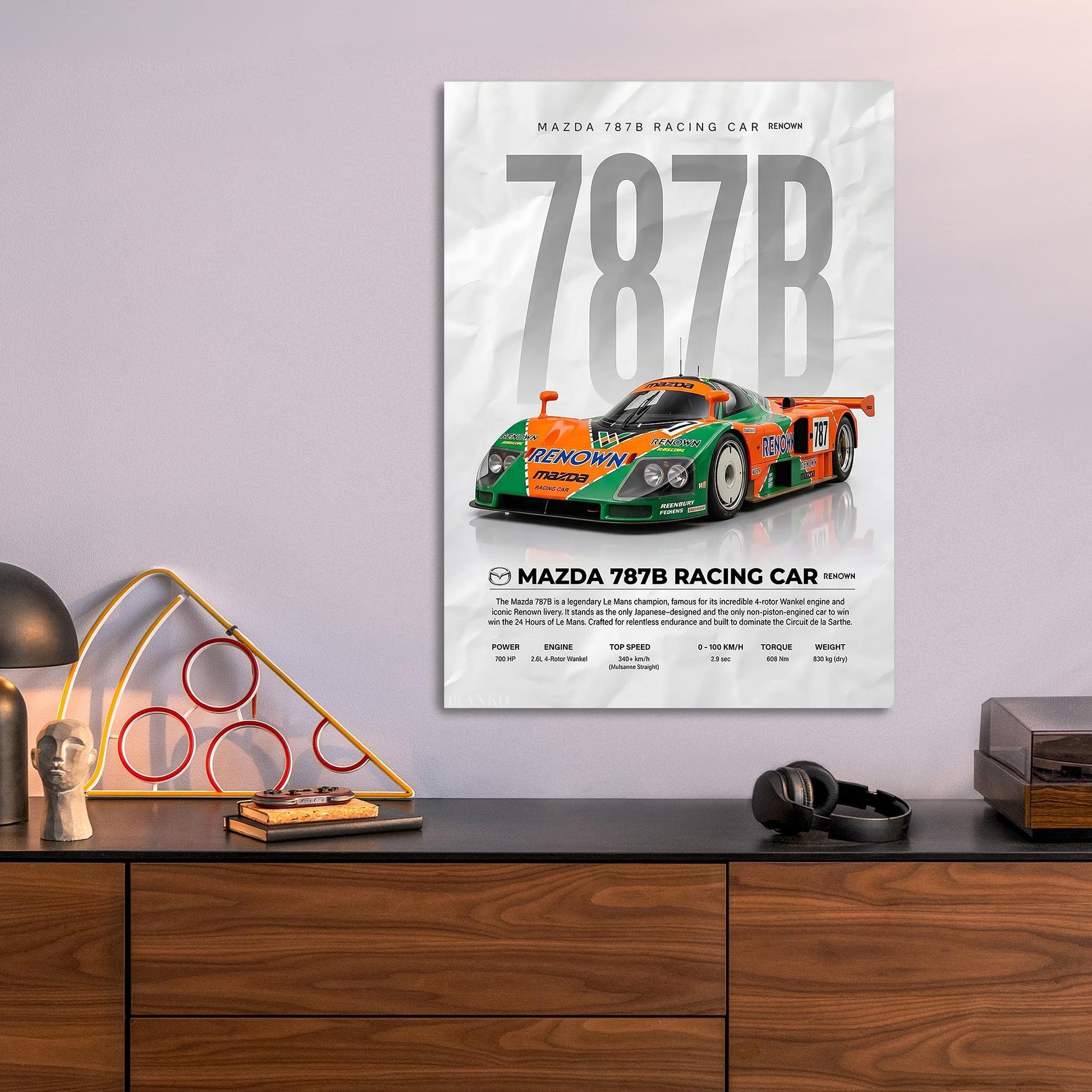 Mazda 787B racing metal poster