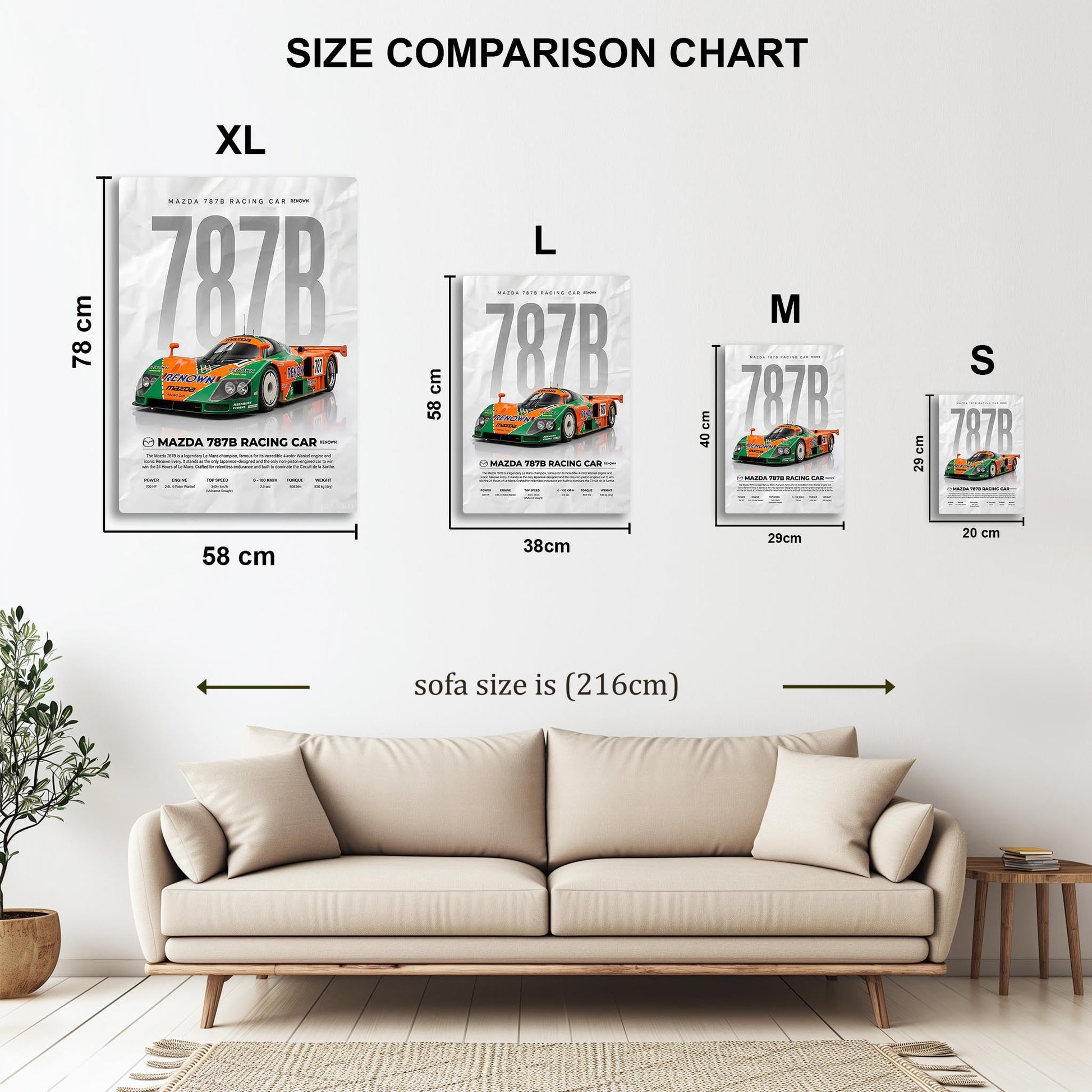 Mazda 787B racing metal poster