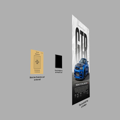 Nissan GT-R R34 Blue poster close-up detail