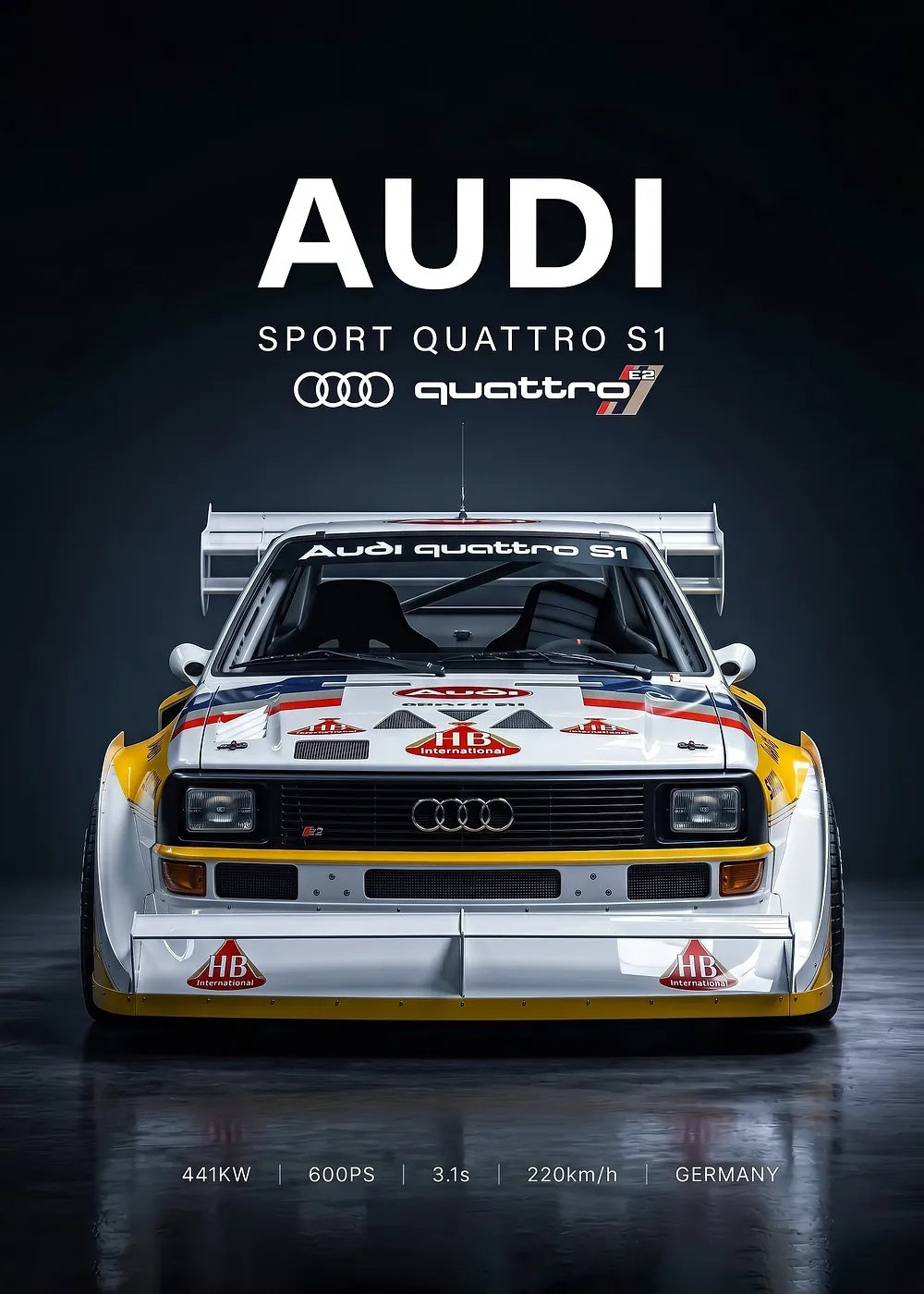 Audi Sport Quattro S1 4 metal poster artwork
